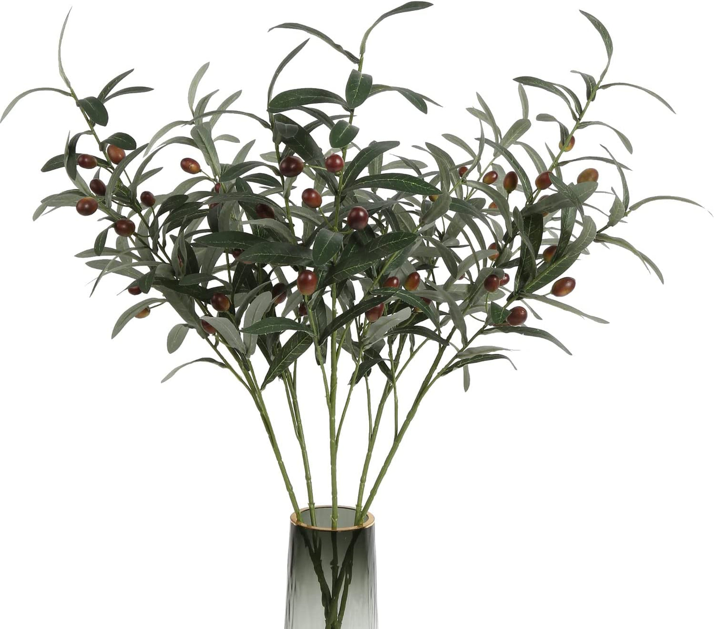 5pcs 30Inch Artificial Olive Branches for Vases Tall, Faux Olive Branches Long Stems with 60 Olives