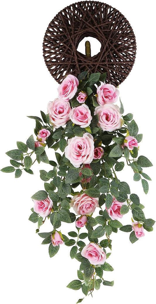 Pink Artificial Rose Vine Hanging 31.49inches Artificial Flowers Hanging Plants