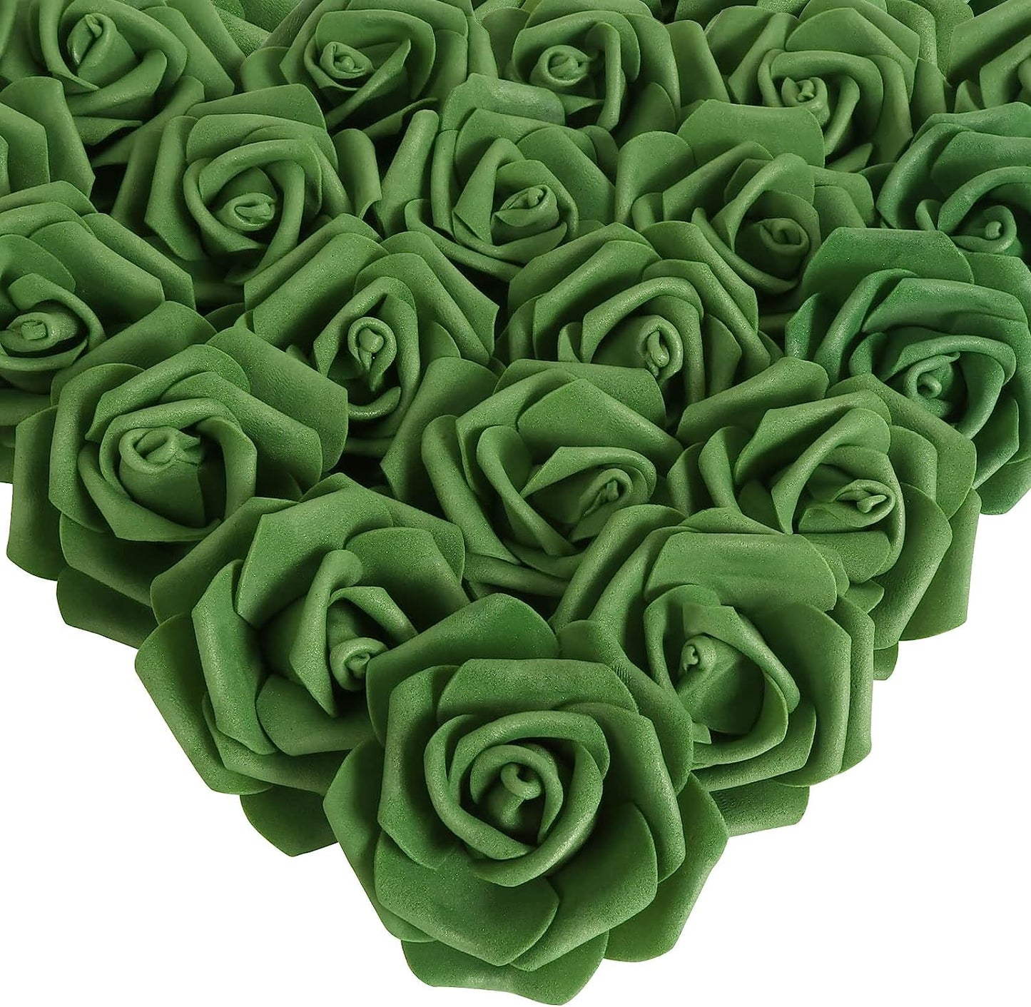 100 Pcs Real Looking Ivory White Foam Fake Roses