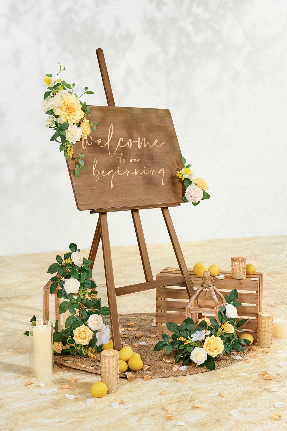 Combo Set Flower Sign Decor in Lemonade Yellow