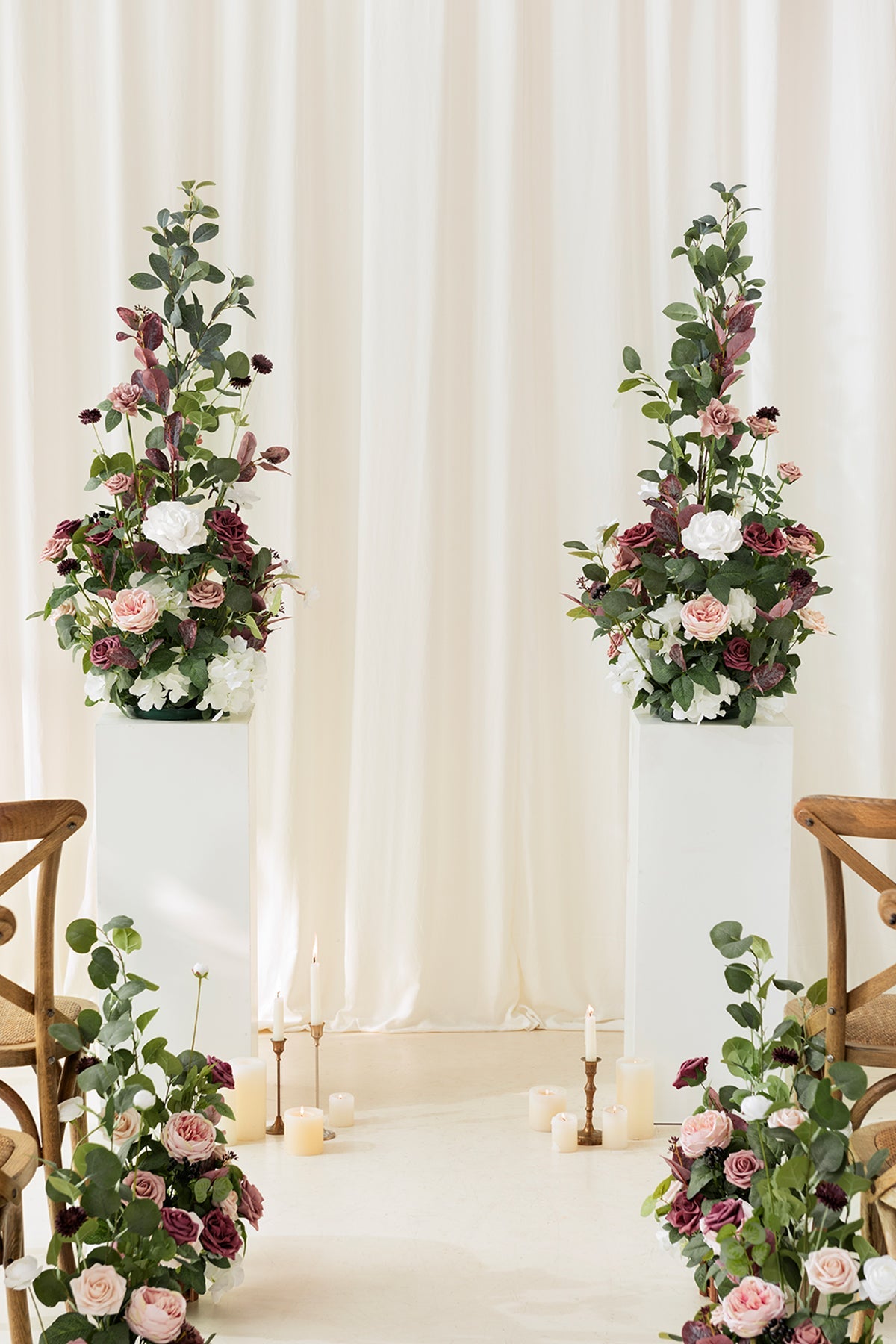 Altar Decor Free-Standing Flowers in Dusty Rose & Mauve