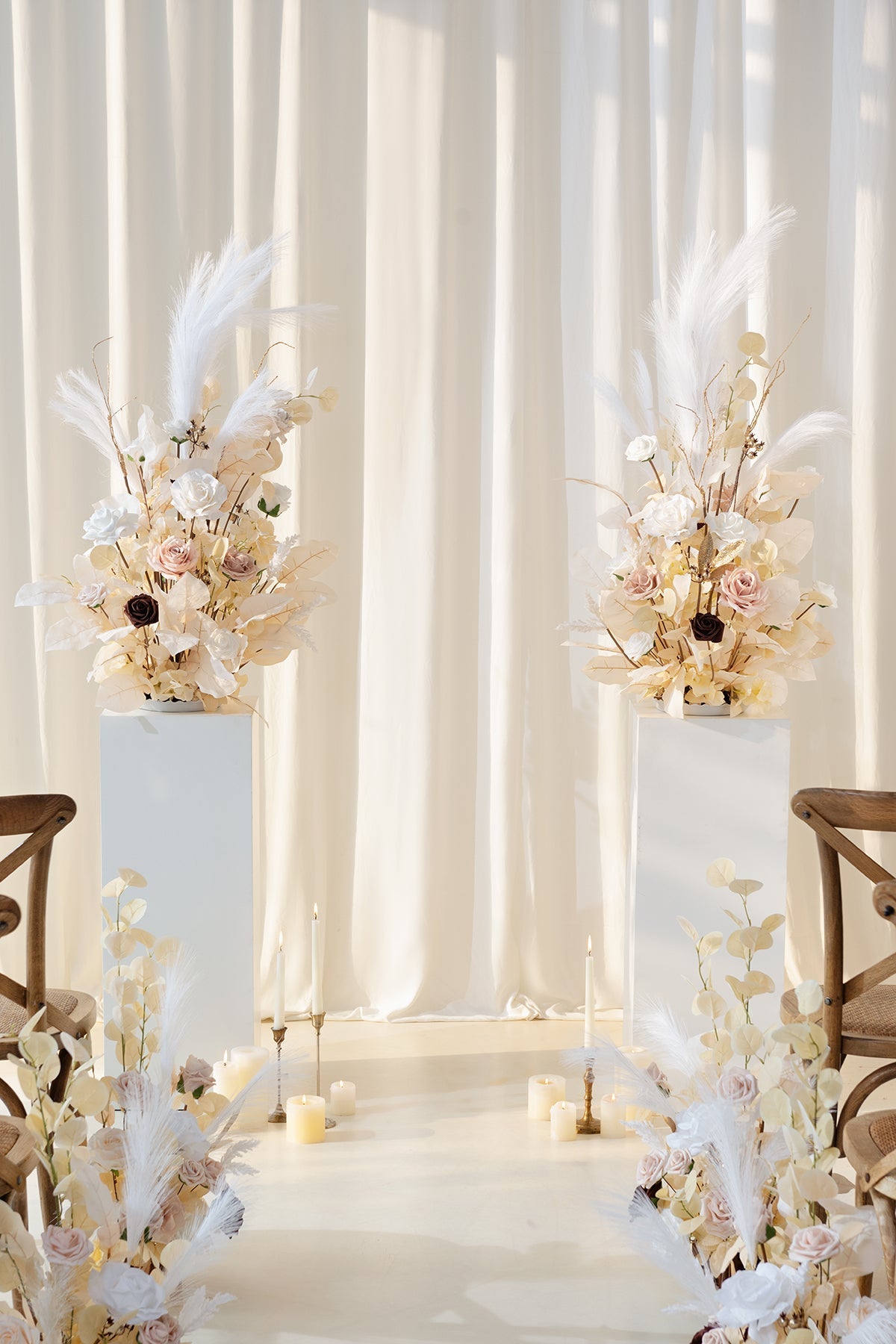 Altar Decor Free-Standing Flowers in White & Beige | Clearance...