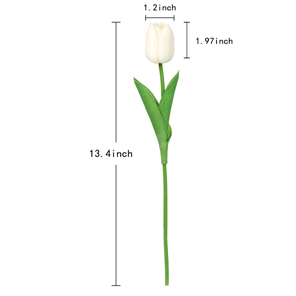 Tulips Artificial Flowers 10Pcs Fake Faux Tulips PU Real Touch Tulips Fake Flowers