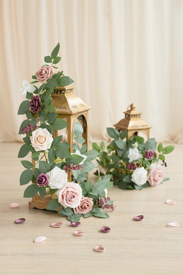 2ft Flower Garlands in Dusty Rose & Mauve