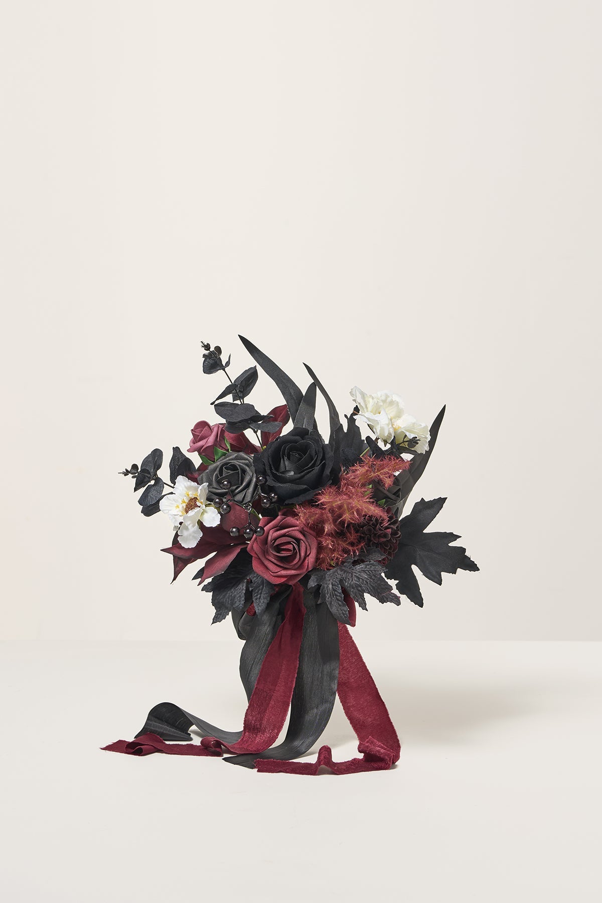 Bridesmaid Posy in Moody Burgundy & Black