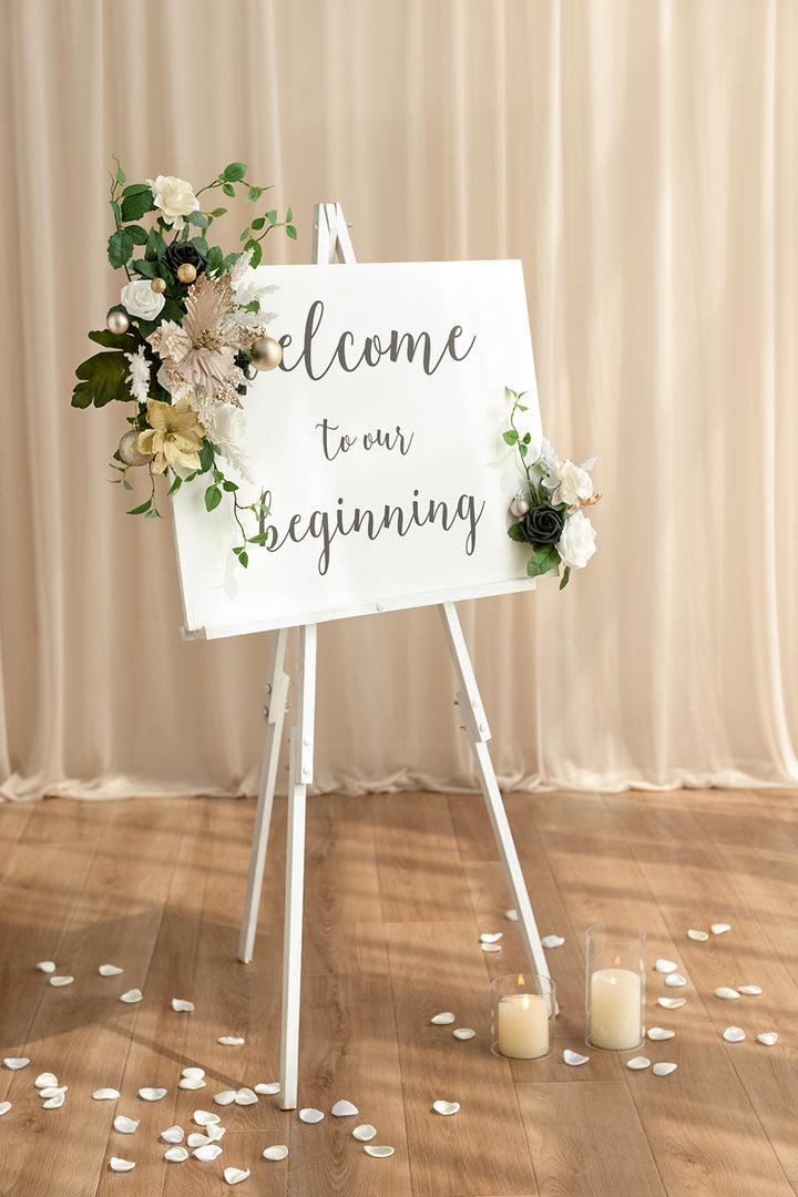 COMBO SET FLOWER SIGN DECOR IN CHAMPAGNE CHRISTMAS