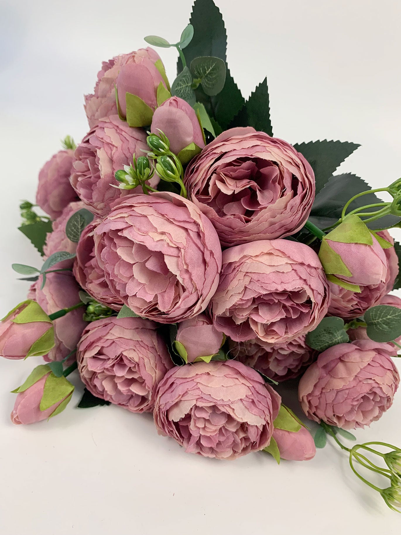 4 Bundles Peonies Artificial Flowers Pink Silk Fake Flowers Bouquets for Home Wedding Decoration Table Centerpiece, Faux Peonies Flowers Bulk