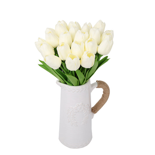 Tulips Artificial Flowers 10Pcs Fake Faux Tulips PU Real Touch Tulips Fake Flowers