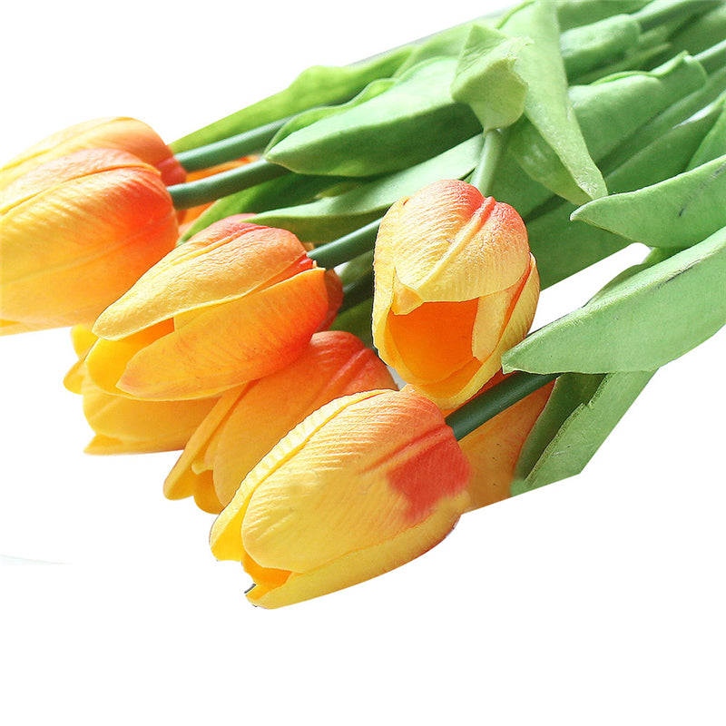 24 pieces of artificial tulips are used for decorating fake tulips, flower arrangement, artificial tulip decoration, dining table, home decoration, baby shower center decoration