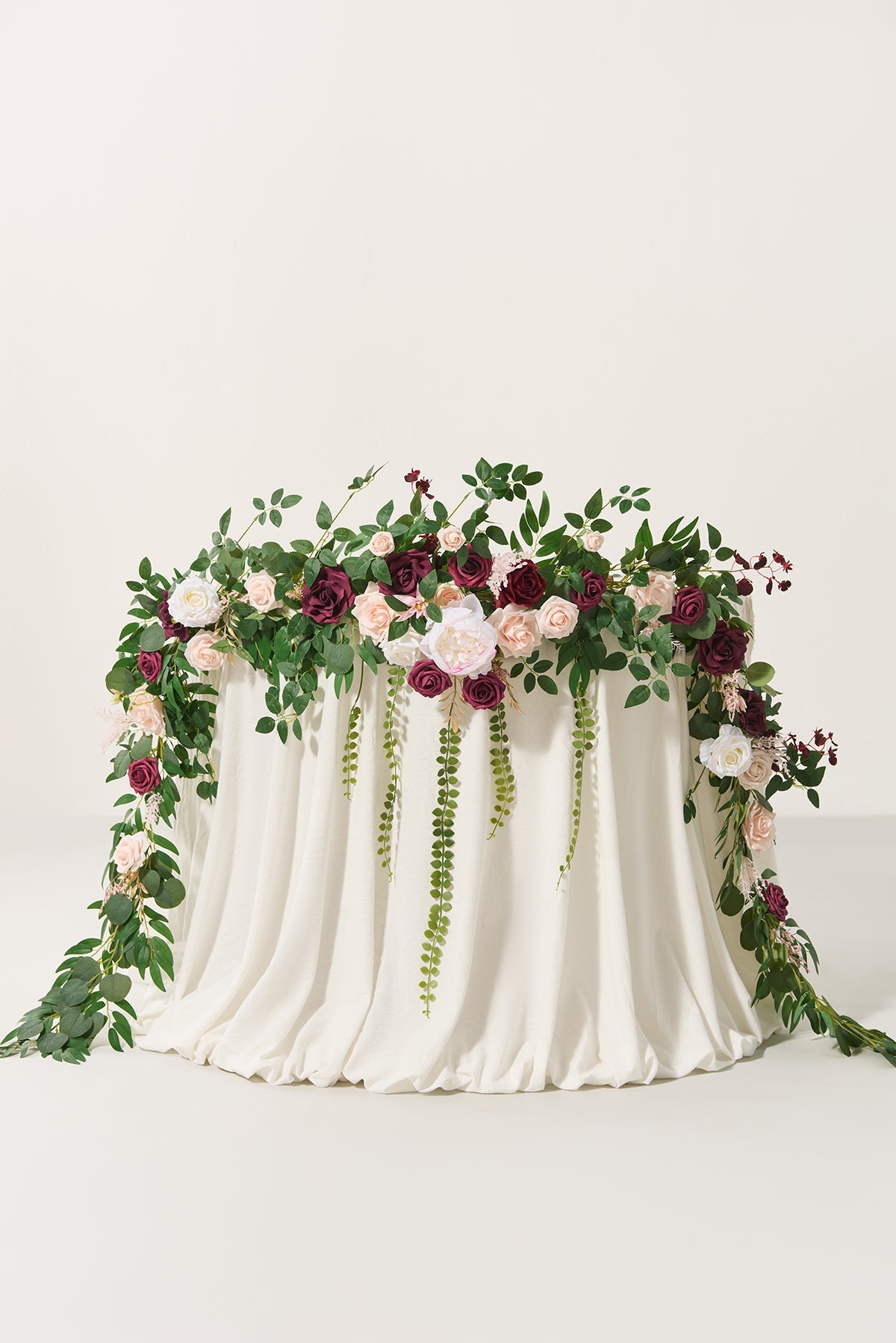 9ft Head Table Flower Garland in Romantic Marsala