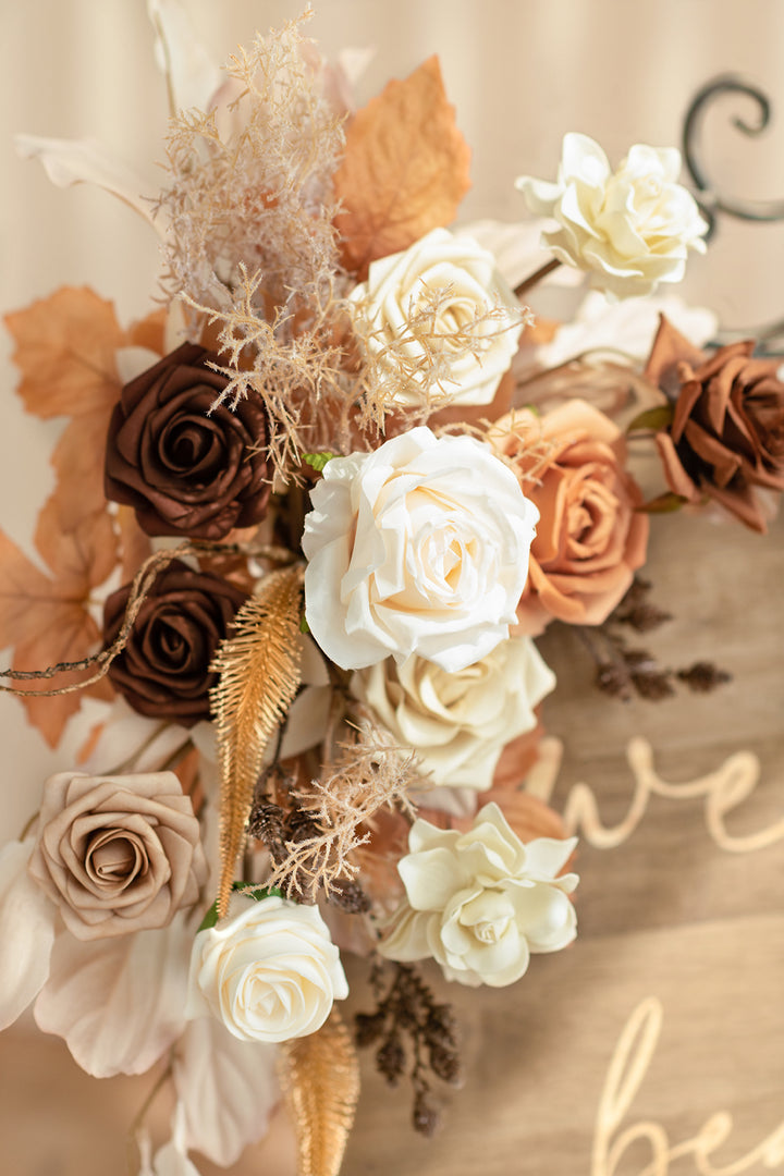 Combo Set Flower Sign Decor in Rust & Sepia