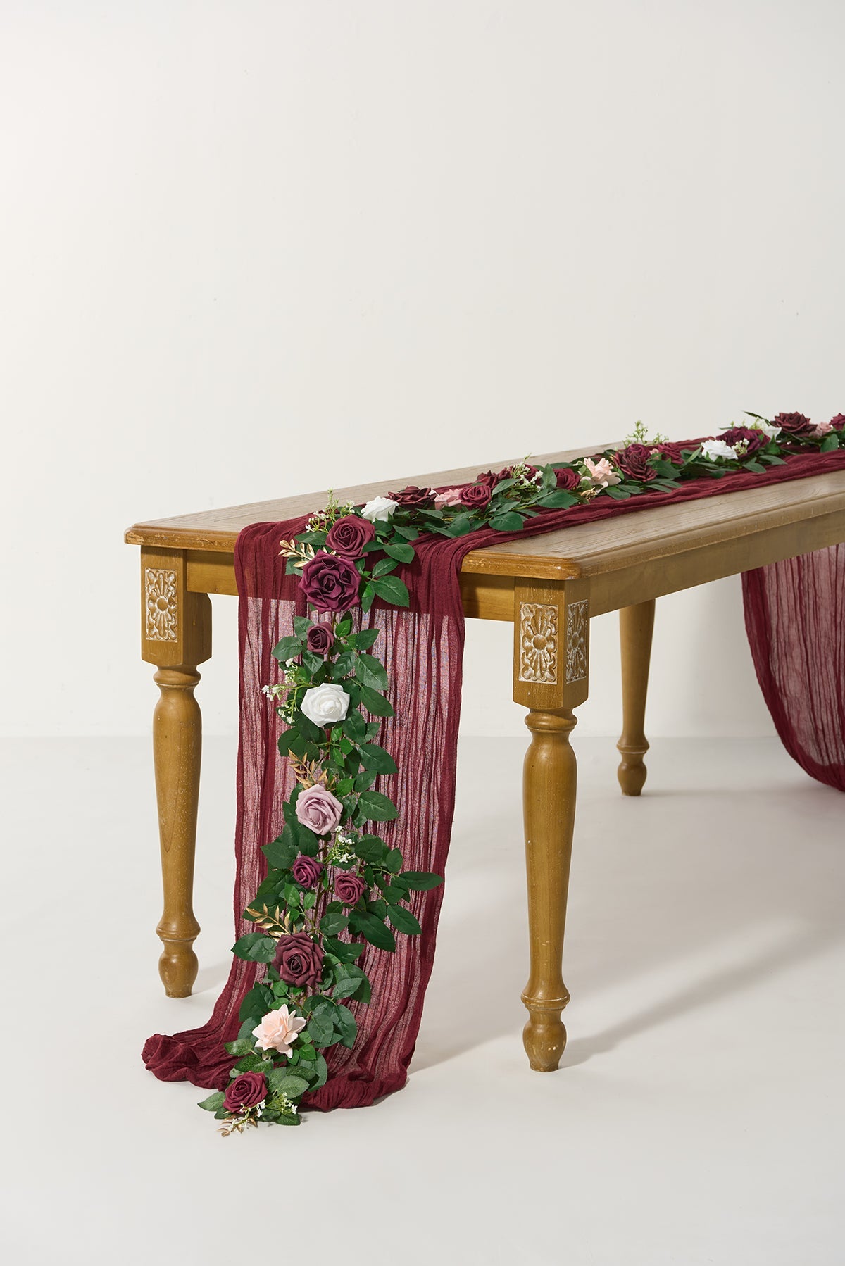 5ft Flower Garland in Burgundy