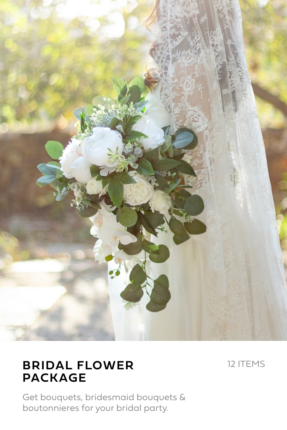 Pre-Arranged Wedding Flower Packages in White & Sage