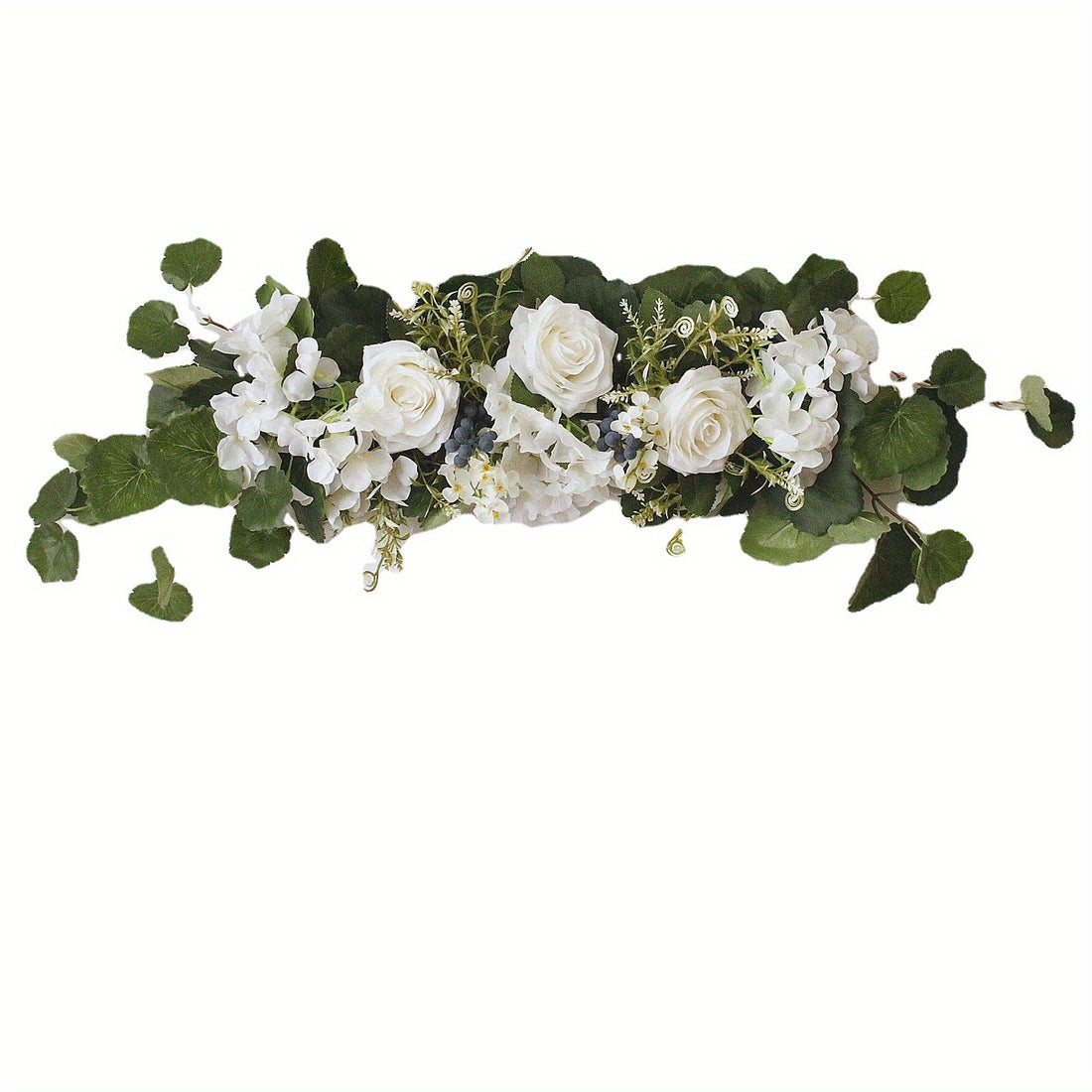 1pc Artificial Door Lintel Magnolia White Rose Wedding Arch Flower Hanging White Garland Green Leaves Suitable for Front Door Home Wedding Tabletop Decoration...