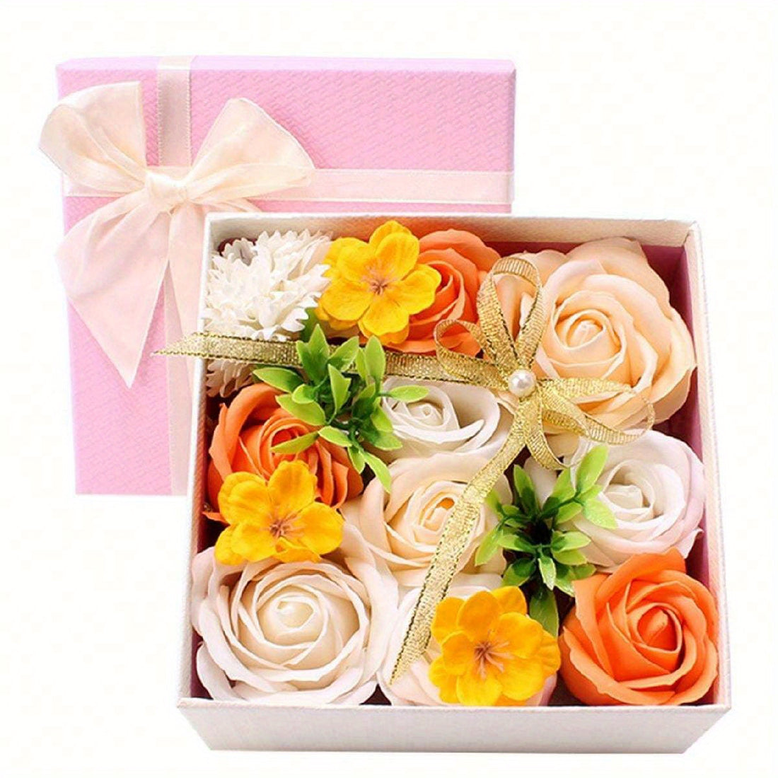 10 Artificial Rose Flowers Women's Delicate Flowers Soap Flowers Gift Box for Girlfriend, Wife, Mother Birthday, Valentine's Day, Thanksgiving Day, Wedding Anniversary...