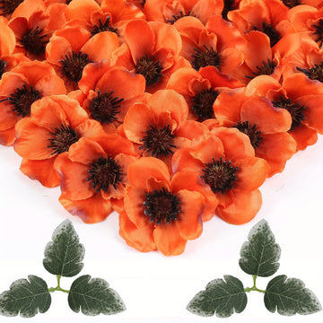 200pcs Artificial Flowers Poppy Flowers Artificial Flowers 2.75 Inch Poppy Silk Flowers Artificial Poppy Corsage Centerpiece Flower Arrangement Wedding Bouquet...