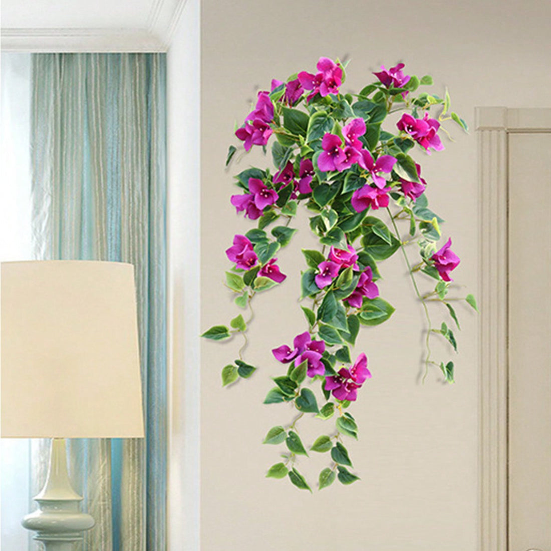 1 Pc Faux Hanging Plants Outdoor, Artificial Hanging Flower, UV Resistant Fake Plastic Faux Flowers For Fence Indoor Outdoor Garden Porch Eave Wedding Wall Decor Spring Decor