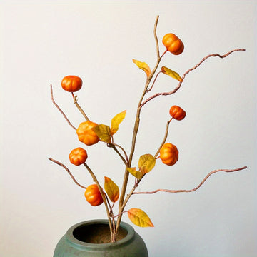 4 Pack Artificial Autumn Berry Pumpkin Branches Fall Flowers Plants Thanksgiving Wedding Home DIY Decoration Flower Arrangement...