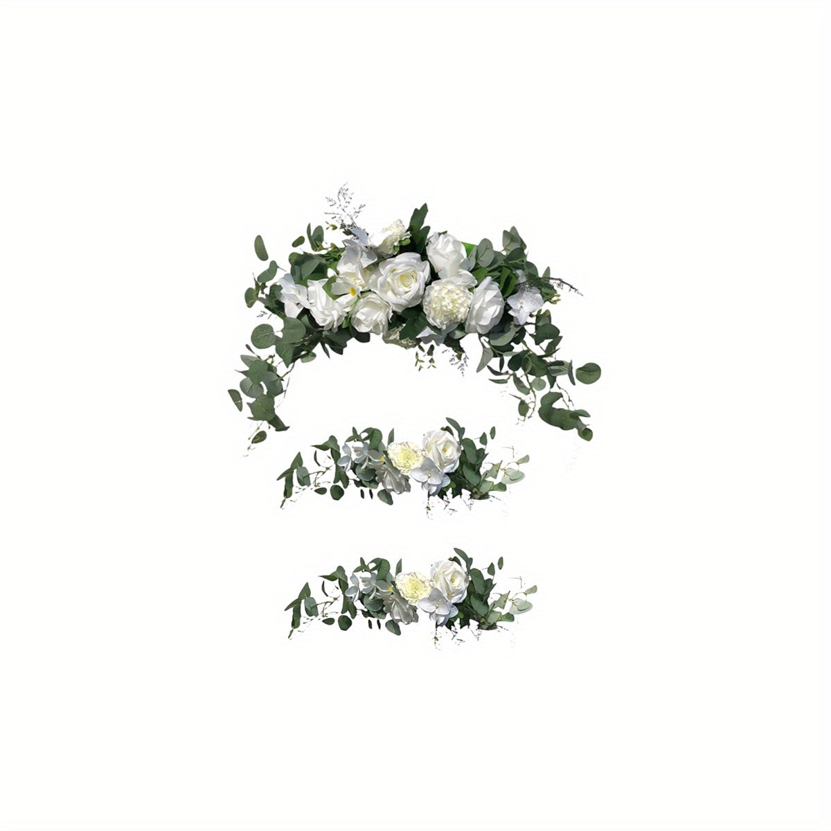 3pcs/set Wedding Arch Flowers, Rose Decoration Floral Ornaments, Artificial Greenery Eucalyptus Leaves Flowers for Sheer Curtains, Wedding Chairs, Gazebo, Wedding Ceremony and Reception Arrangements...