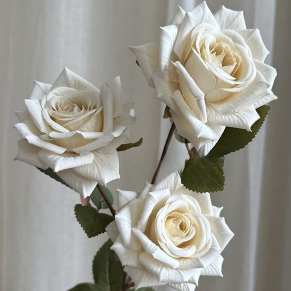 6 Pack 26.37 Inch Artificial Flowers Mocha Roses, Realistic Stem Fake Silk Rose Bouquet for DIY Wedding Bouquet Party Home Centerpieces Hotel Decoration Party Birthday, Valentine's Day, Mother's Day Gift...