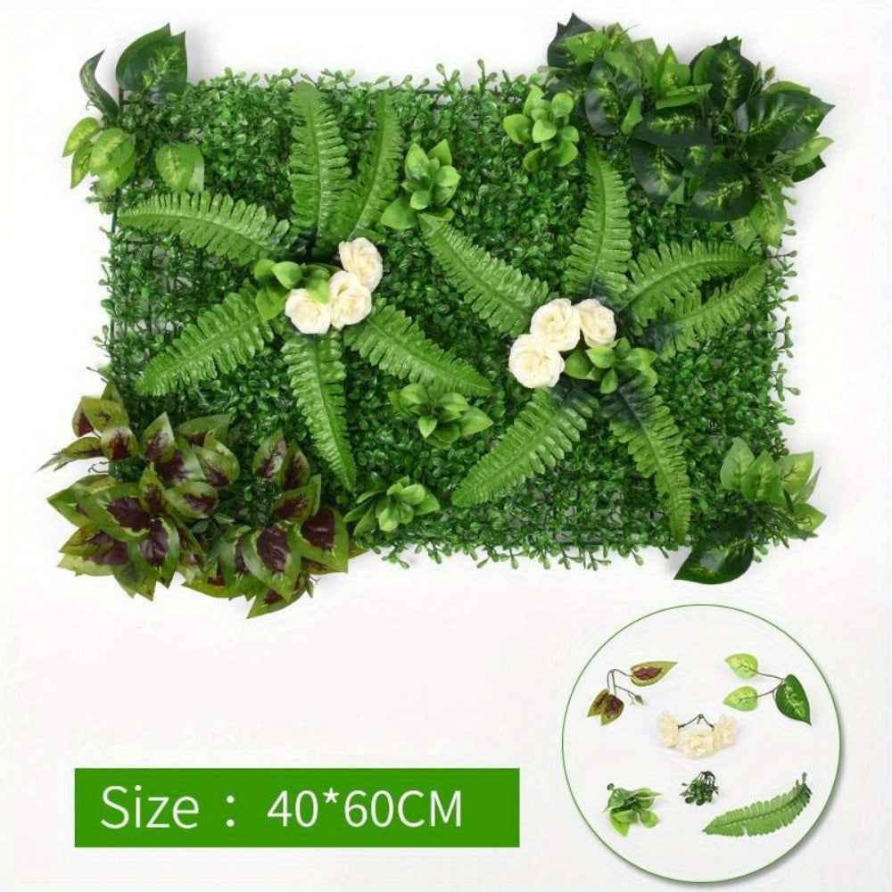 1pcs 23.6*15.7 inch Home Decor Artificial Plant Lawn Grass Fake Decorative Wall Plant Gard en Anti-UV Outdoor Indoor Decoration