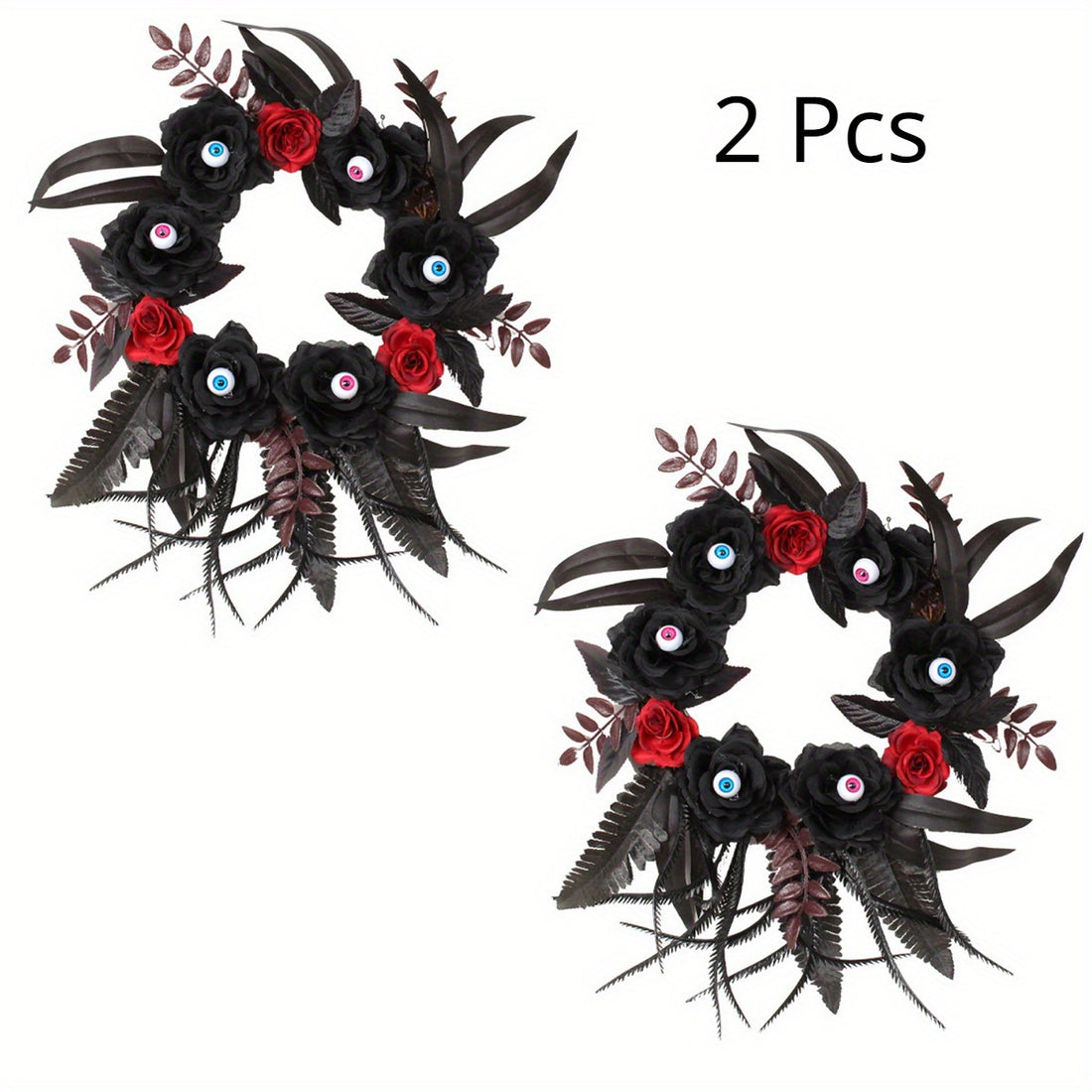 Halloween wreath for front door Halloween decoration rose wreath Halloween decoration with scary eyeballs Home door wall front door decoration Halloween wreath for front door Halloween decoration rose...