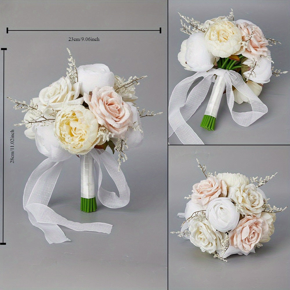 Bridal Peony Bouquet Peonies Artificial Flowers Wedding Bouquet for Wedding Party Decor