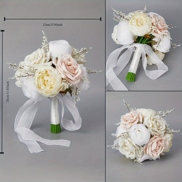 Bridal Peony Bouquet Peonies Artificial Flowers Wedding Bouquet for Wedding Party Decor