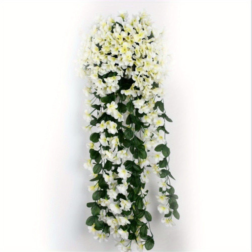 2pcs 31.49 Inch Violet Ivy Flowers Realistic Hanging Plants Artificial Hanging Flower Ornaments Outdoor Home Wedding Garden Yard Hanging Basket Wisteria Wreath Decoration...