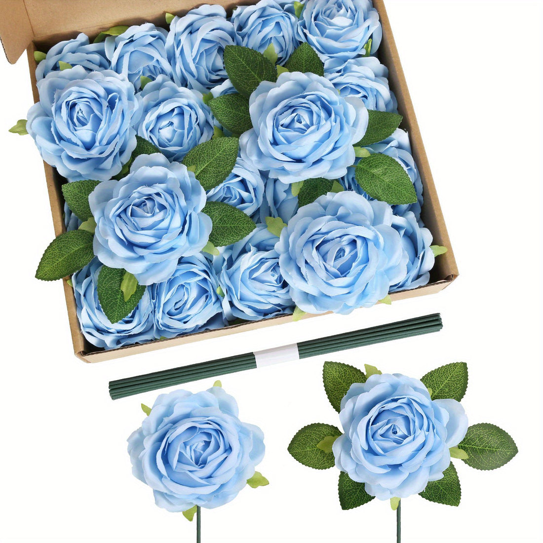 3.9 Inch Fake Rose Silk Flower Rose Artificial Flowers Bulk 20 Pieces Real Touch Fake Roses Suitable for DIY Bouquet Wedding Party Baby Shower Home Decoration...