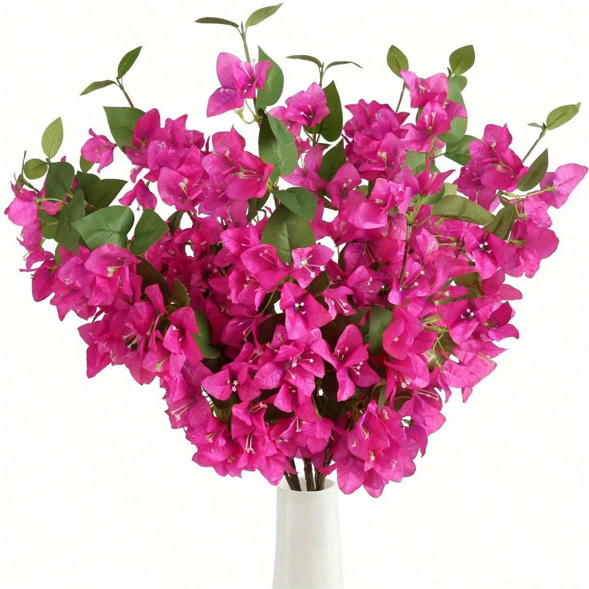 12pcs Silk Artificial Flowers 31.50 Inch Long Stem Fake Bougainvillea Branches Hanging Vine Bougainvillea Wedding Centerpieces Home Garden DIY Decoration...