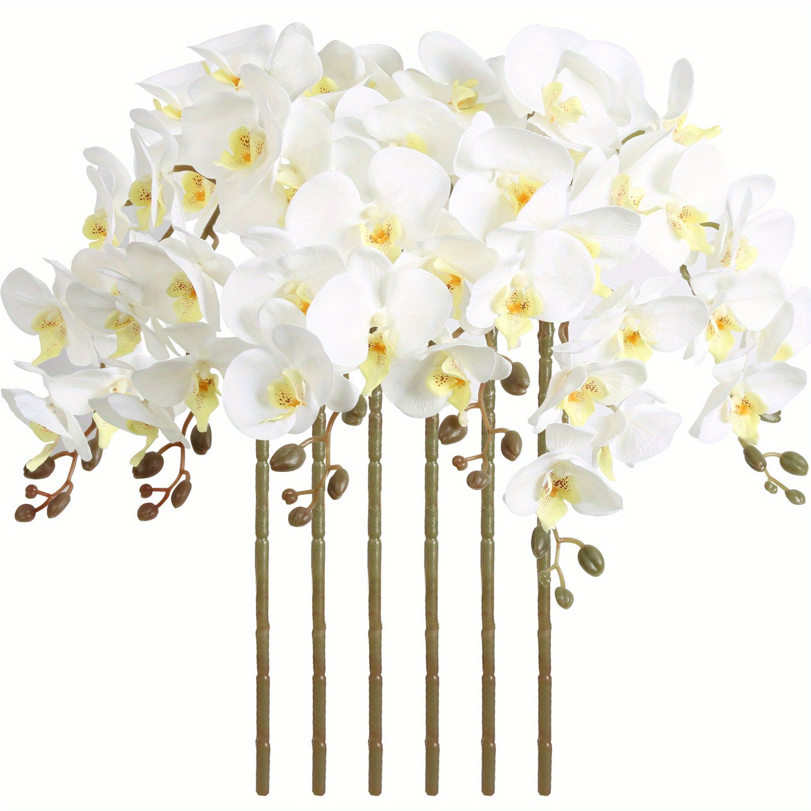 6 Pack Orchid Artificial Flowers 38 Inch Artificial Flowers Faux Orchid Velvet Orchid Real Look Long Stem Artificial Flowers Suitable for Tall Vase Home Wedding Decoration...