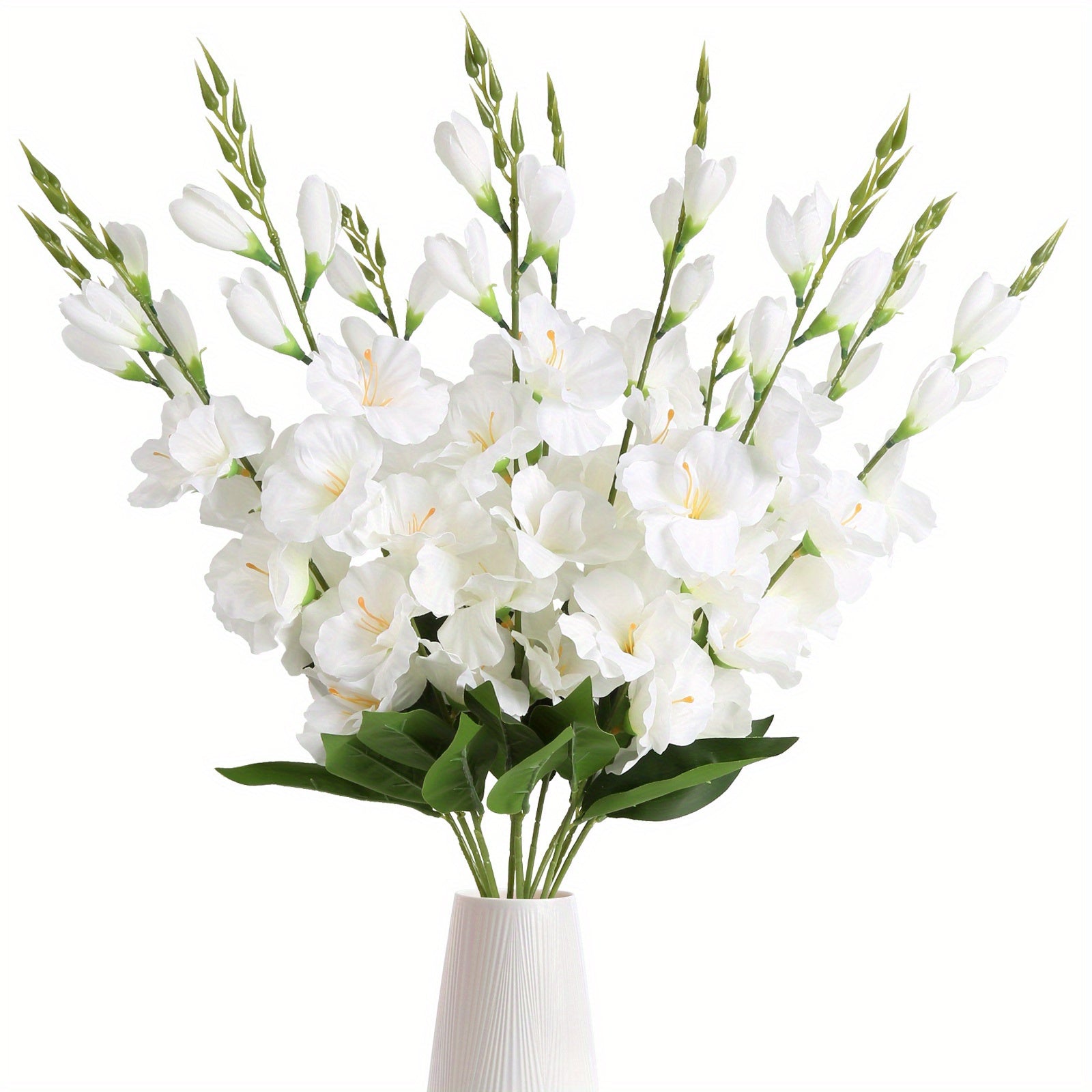 10 Pack gladiolus Artificial Flowers 30 Inch Fake Flowers White Artificial Gladiolus Flowers Long Stem Silk Flowers Suitable for Home Wedding Garden Arrangement Decoration...