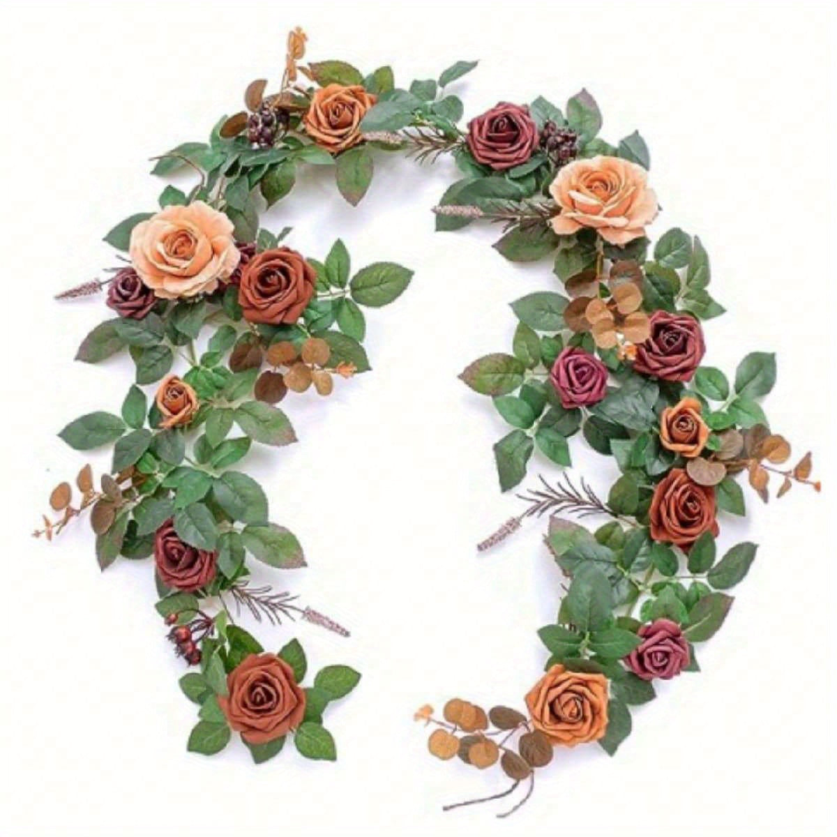 5.9ft Artificial Rose Garland Flower Arrangement Wedding Ceremony Backdrop Arch Flowers Table Centerpieces...