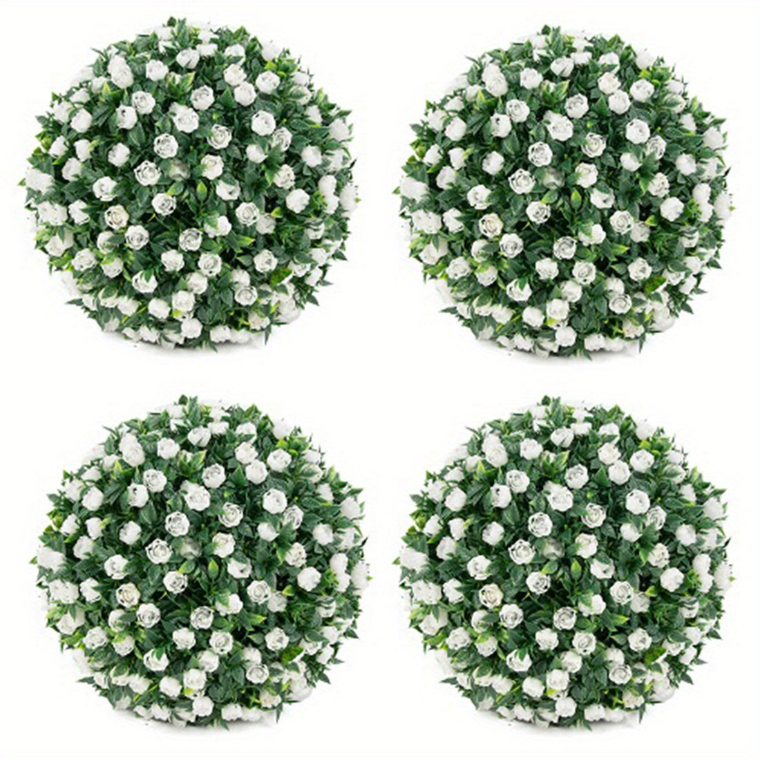 4 Pack Artificial Boxwood Plant Balls, 7.9 Inch Realistic Colorful Artificial Grass Balls, Plastic Plant Ball Decorations for Front Door, Porch, Backyard, Patio and Wedding Artificial Balls...