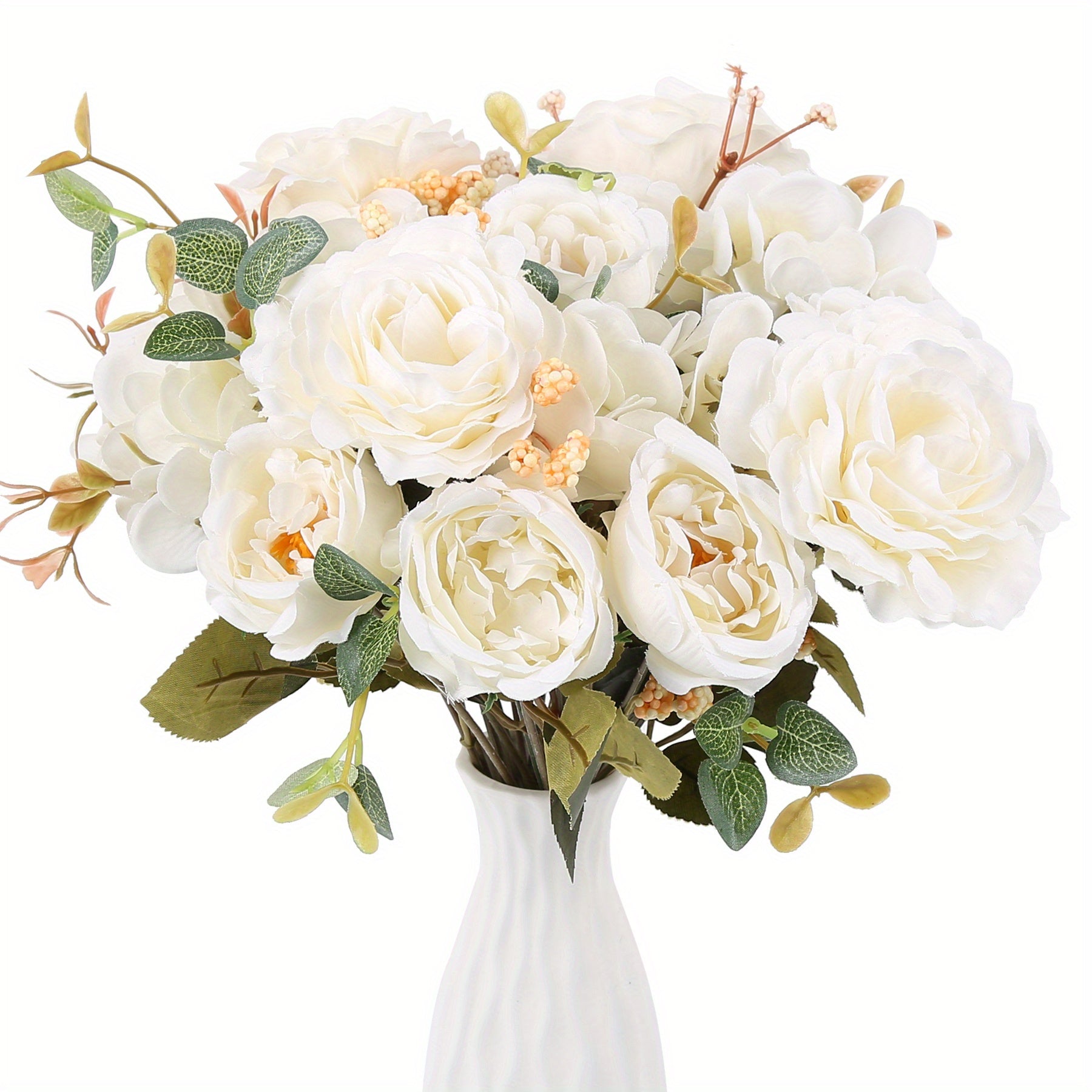 4 bunches of peony artificial flowers hydrangea silk fake flowers for home wedding decoration table centerpieces...