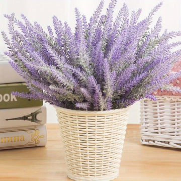 10pcs Artificial Fake Flowers Lavender Plastic Flowers Plant Bouquet for Indoor Outdoor Home Decoration Wedding...