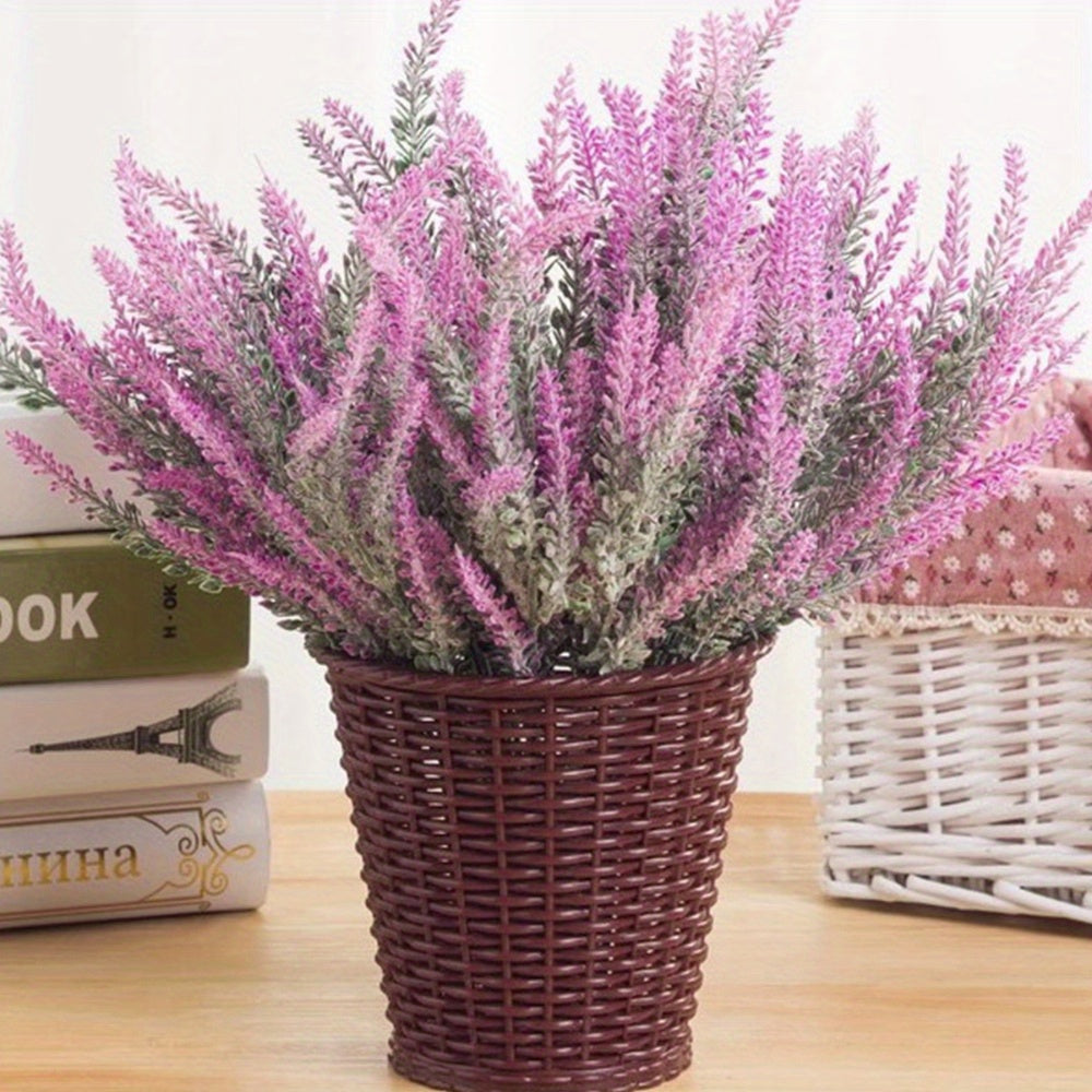 10pcs Artificial Fake Flowers Lavender Plastic Flowers Plant Bouquet for Indoor Outdoor Home Decoration Wedding...