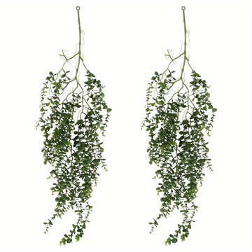 2 Pieces Artificial Hanging Eucalyptus, 41.33 Inch Artificial Greenery Hanging Stems, Hanging Eucalyptus Plants for Wall House Room Shelf Decoration...