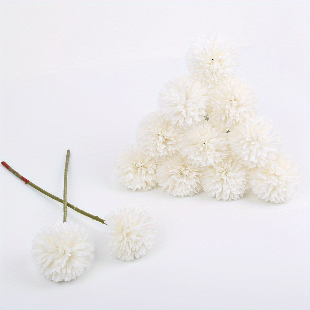 12pcs Artificial Chrysanthemum Ball Silk Flower Arrangement Table Decorations Beautiful Room Decor Baby Shower Garden Wreath Home Decor...