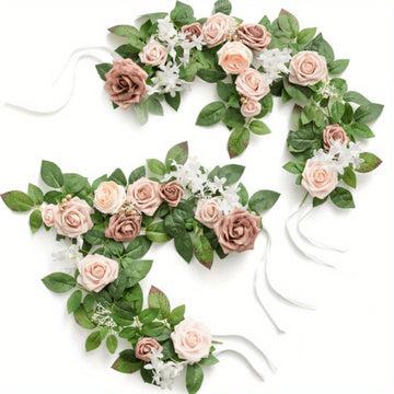 2 Pack Artificial Flowers Chair Back Garland Flower Arrangement Table Centerpieces for Home Wedding, Party, Living Room, Desk Decoration...