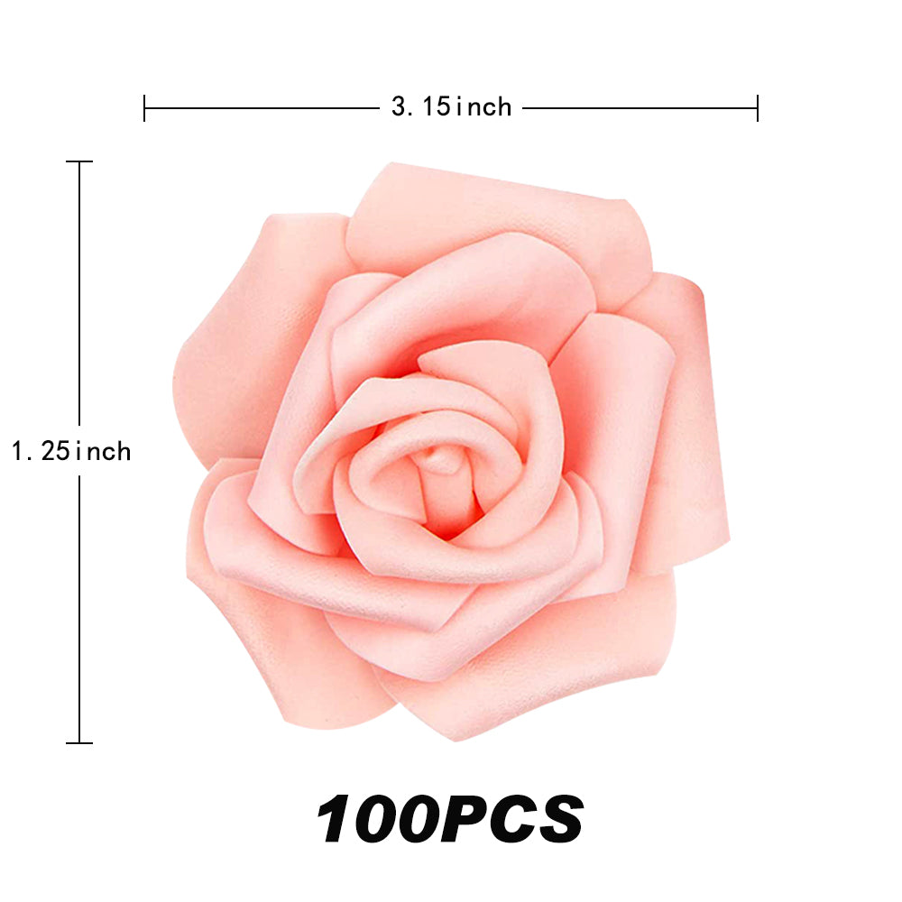 Artificial Rose Flowers,100pcs Foam Roses Bulk Black Fake Flower Heads