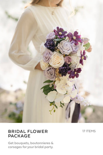 Pre-Arranged Wedding Flower Packages in Lilac & Gold