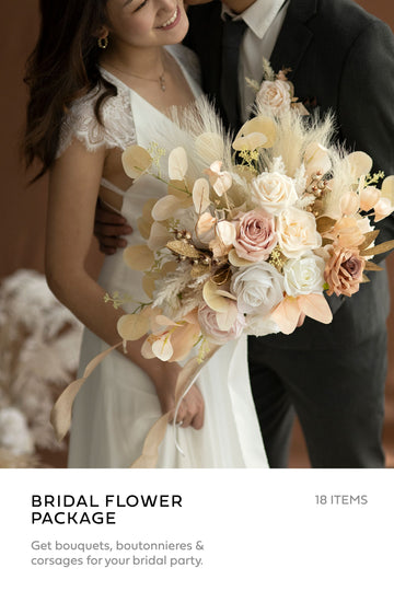 Pre-Arranged Wedding Flower Packages in White & Beige