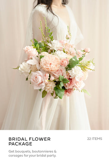 Pre-Arranged Bridal Flower Packages in Blush & Cream