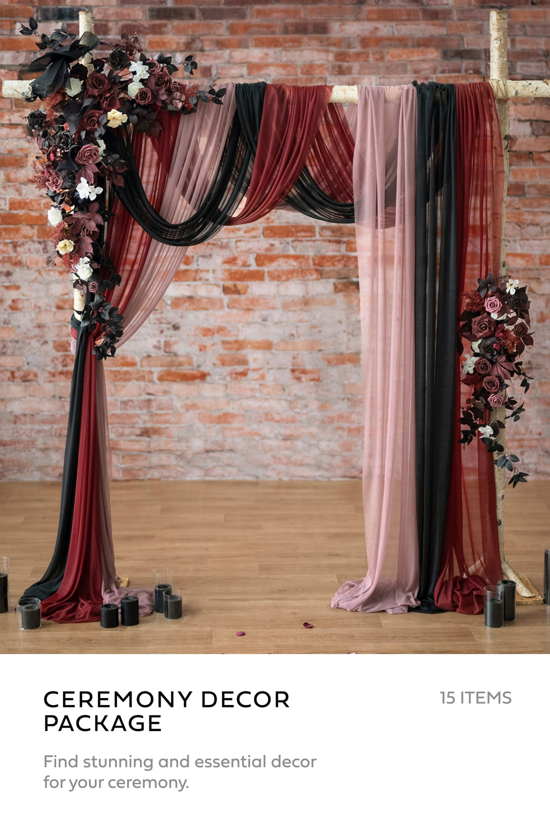 Pre-Arranged Wedding Flower Packages in Moody Burgundy & Black