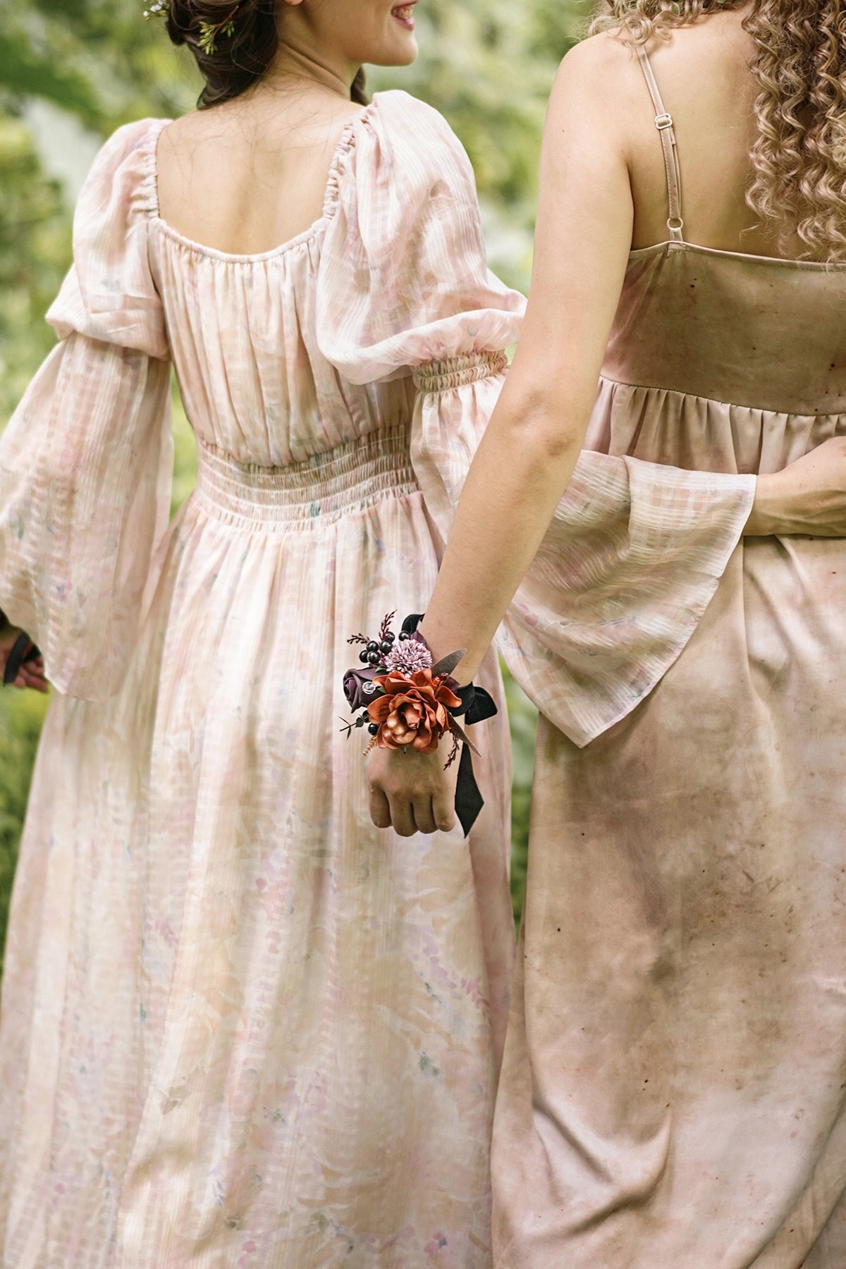 Wrist Corsages in Twilight Purple & Harvest Orange | Clearance