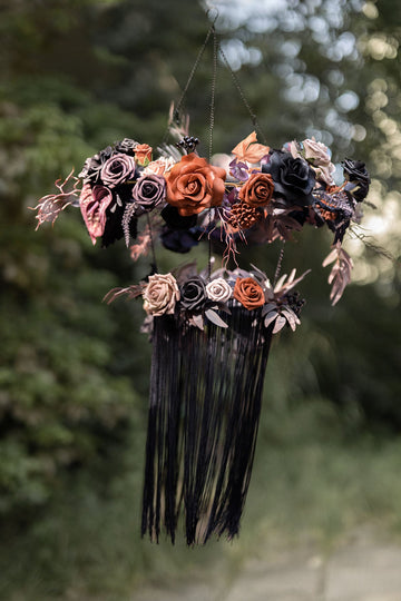 Floral Chandelier Decor Set in Twilight Purple & Harvest Orange