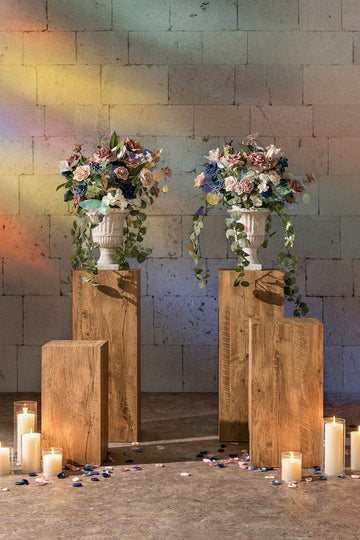 Altar Decor Free-Standing Flowers in Dusty Rose & Navy