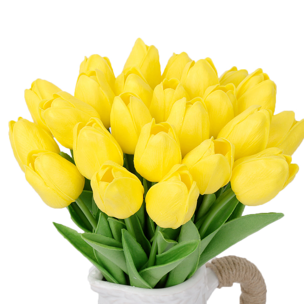 24 pieces of artificial tulips are used for decorating fake tulips, flower arrangement, artificial tulip decoration, dining table, home decoration, baby shower center decoration